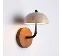 Aplique de Pared de Cúpula en Travertino Amarillo Estilo Vintage, Lámpara Mural LED Japonesa en Media Luna como Luz de Pared para Dormitorio y Pasillo(White,1 Pack)