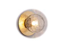Aplique de Pared de Estilo Moderno de Mediados de Siglo, Lámpara de Pared de Latón con Pantalla de Vidrio Martillado, Farol Nórdico para Decoración de Interiores, Ideal para Sala de Estar, Baño, Dormi