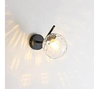 Aplique de Pared de Globo de Mediados de Siglo, Moderno, con Pantalla de Vidrio Martillado Transparente, Brazo Plegable de Metal, cableado para Dormitorio, mesita de Noche, Pasillo, Sala de Estar