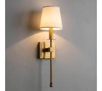 Aplique de Pared de Hierro Antiguo, Lámpara de Pared Tipo Antorcha con Pantalla de Tela de Lino, Luminaria Clásica de Brazo Metálico para Dormitorio, Sala de Estar Y Pasillo, Elegante Decoración de Il