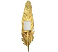 Aplique de pared de hojas doradas con candelabro - Portavelas de hierro forjado | Decoración de apliques de pared colgantes, con un hermoso patrón de grabado de hierro forjado, para la sala de estar