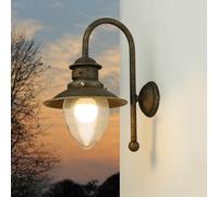 Aplique De Pared De Latón Bronceado IP44 E27 Vidrio Marítimo Hecho A Mano