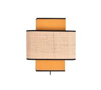 Aplique de pared de lino amarillo mostaza y rafia TERA