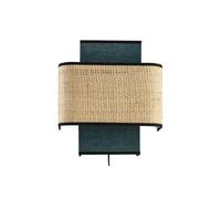 Aplique de pared de lino azul pavo y rafia TERA