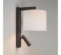 Aplique de pared de lino Foco de lectura de cabecera moderno ajustable Lámpara de pared de decoración interior cilíndrica con pantalla de tela e interruptor de encendido / apagado, accesorio de ilumin