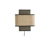 Aplique de pared de lino verde caqui y rafia natural 28 cm TERA