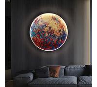 Aplique de Pared de Luna Regulable Lámpara de Pared LED Lámpara de Pared Mural de Tierra Negra Iluminación montada en la Pared Interior Lámpara de Techo para Sala de Estar Dormitorio Café Pasillo