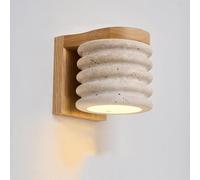 Aplique de Pared de Madera de Estilo Moderno de Mediados de Siglo Estilo rústico Minimalista en Piedra Color Beige con iluminación WABI Sabi Ideal para Sala de Estar Dormitorio mesita de Noche pasill