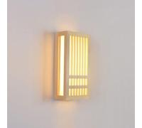 Aplique de pared de madera japonés, lámpara de pared de noche LED, luz de linterna Shoji minimalista, iluminación de acento de estilo zen Japandi para sala de estar, pasillo, escalera, decoración de c
