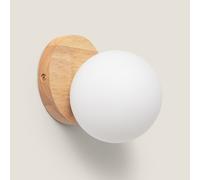 LEDKIA LIGHTING - Aplique de Pared Kamulo | Diseño Moderno y Nórdico | Compatible con Bombilla G9 | Uso Interior IP20 | Dimensiones Compactas 14.5x14x12 cm, Natural, Madera