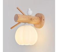 Aplique de Pared de Madera nórdica, lámpara de Pared de pájaro, Pantalla de Vidrio, Apliques Modernos con cableado, lámpara de Pared E27, lámparas de Pared para Sala de Estar, Dormitorio, me
