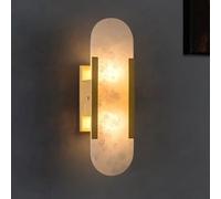 Aplique de pared de mármol blanco, alabastro blanco, elegante y único, lámpara de pared para baño, lámpara de pared industrial larga para dormitorio, iluminación moderna para sala de estar, pasillo, p
