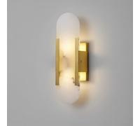 Aplique de pared de mármol dorado, lámpara de hierro de 35 cm para dormitorio y baño, moderna lámpara de pared negra y dorada, elegante farol para sala de estar, iluminación decorativa de pared.