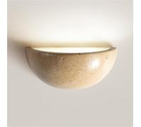 Aplique de Pared de mármol nórdico con Pantalla semicircular de Media Luna, luz de Pared Vintage Natural