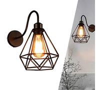 Aplique de pared de metal negro estilo retro, con casquillo E27, diseño moderno y creativo, de simpleza. Lámpara de pared tipo jaula. Iluminación decorativa para interiores: sala de estar, cocina, mes