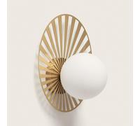 LEDKIA LIGHTING Aplique de Pared de Metal y Cristal Becquer Dorado G9