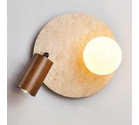 Aplique de Pared de Piedra Natural para Lectura de Noche, lámpara de Pared de Cristal con Forma de Globo, Ajustable 360°+90°, iluminación de Pared para Interiores, Foco Giratorio para dormit