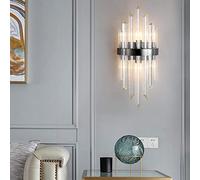 Aplique de pared de prisma de cristal de simplicidad nórdica elegante, lámpara de pared con marco de metal redondeado, iluminación de lámpara de pared de noche de lujo de mediados de siglo, farol de p