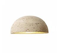 Aplique de Pared de Travertino Amarillo, Lámpara Minimalista de Media Luna de Piedra, Luz Nocturna Zen para Mesita de Noche, Lámpara de Tocador Color Crema, Decoración Artística para Dormitorio, Pasil
