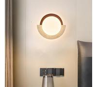 Aplique de Pared de travertino Amarillo Moderno de Mediados de Siglo, Estilo nórdico, de Vidrio Blanco lechoso, para Pasillo, lámpara de Pared Redonda de mármol Industrial Vintage para dormi