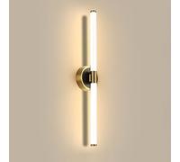 Aplique de pared de tubo largo acrílico, lámpara de pared LED moderna, apliques de pared de metal dorado, accesorio de iluminación de pared junto a la cama con flauta, luces de pared de tira simple