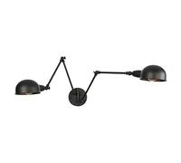 Aplique de pared doble de estilo industrial con brazo oscilante, decoración retro para interiores, baño, iluminación con pantalla de hierro, bombillas LED E27 para dormitorios, sala de estar, restaur