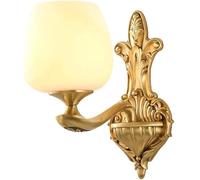 Aplique de Pared Doble de latón Vintage de 2 Luces con Pantalla de Vidrio lechoso Blanco, Estilo Antiguo, para tocador de baño, lámpara de Pared Vintage para Dormitorio, Sala de Estar y Pasillo.