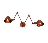 Aplique de pared doble vintage de hierro forjado, lámpara de lectura para mesita de noche, base E27, brazo ajustable, estilo industrial, para dormitorios, sala de estar, restaurante, bar y pasillo (c