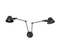 Aplique de pared doble vintage de hierro forjado, lámpara de lectura para mesita de noche, base E27, brazo ajustable, lámpara industrial para dormitorios, sala de estar, restaurante, bar, pasillo (ne