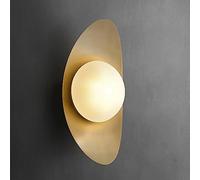 Aplique de Pared Dorado con Forma de Media Luna, Pantalla de Cristal, lámpara de Pared Decorativa, Pintura Mural, iluminación para Sala de Estar, Pasillo, vestíbulo.