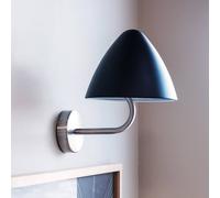 Aplique de pared Dyberg Larsen Oulu, negro/acero, Ø 20,3 cm
