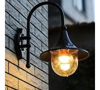 Aplique de pared E27 Lámpara de pared de cuello de cisne retro industrial Lámpara de pared impermeable de aluminio fundido a presión negro Linterna de pared de jardín de casa de campo al aire libre