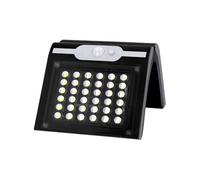 Aplique de pared edm 31847 negro 2 w 220 lm sensor de movimiento solar (6500 k) 13 cm