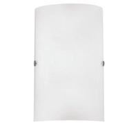 Eglo Aplique de pared Troy 3, lámpara de mesa de 1 bombilla, materiaL acero, color níquel mate, vidrio blanco satinado, casquillo E14