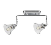 Aplique de pared elegante doble lámpara E14 cromo acero retro clásico IP44