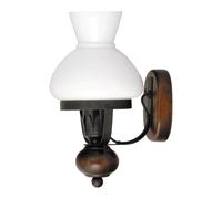 Aplique de pared elegante E27 60W vidrio madera metal retro vintage clásico