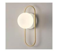 Aplique de Pared Esférico Minimalista Moderno con Globo de Vidrio Esmerilado, Estilo Nórdico, Lámpara de Pared Led para Dormitorio, Sala de Estar, Pasillo (Oscuro, Ovalado)./Oro/Oval