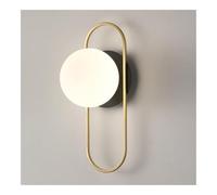 Aplique de Pared Esférico Minimalista Moderno con Globo de Vidrio Esmerilado, Estilo Nórdico, Lámpara de Pared Led para Dormitorio, Sala de Estar, Pasillo (Oscuro, Ovalado)./Oscuro/Oval