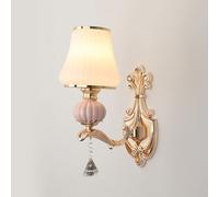 Aplique de Pared Europeo de Cristal, lámpara de Pared E27, Estilo rústico Vintage con Pantalla de Cristal, decoración Retro para Interiores, Ideal para Sala de Estar, mesita de noc
