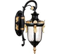 Aplique de pared europeo E27 Lámpara de pared exterior antigua impermeable Aplique de pared de vidrio y aluminio estilo pueblo americano Lámpara de pared exterior clásica Victoria,Lámpara de araña