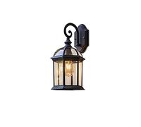 Aplique de Pared Europeo, Farol de Cristal Minimalista Europeo, Aplique de Pared para decoración de Exteriores, lámpara de Pared Impermeable, Soporte de Aluminio metálico, Base E27 con Panta