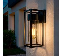 LEDKIA LIGHTING Aplique de Pared Exterior Aluminio Siawja Negro E27