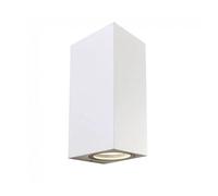 1 UNIDAD Wonderlamp - Aplique de pared exterior Classic, Máx. 35W, Impermeable IP 44, Lámpara Exterior Moderno, Blanco Mate, 2 Luces GU10