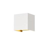 Aplique de Pared Exterior Cuadrado Moderno, Cableado de 10 W, con Iluminación Hacia Arriba Y Hacia Abajo Y Ángulo de Haz Ajustable, Luz Blanca Cálida, Resistente Alua, de Aluminio, Ideal para Porches,