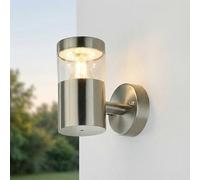 Aplique de pared exterior de acero inoxidable 15,5 cm de alto IP44 con LED GU10 3000 K 450 lm moderno para puerta de entrada y balcón