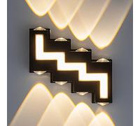 Aplique de Pared Exterior Duradero - Aplique de Pared Led de Aluminio con Clasificación Ip65 a Prueba Deua para Pasillos, Escaleras Y Porches - 3 Opciones de Color Disponibles/8 Cabezas/Luz Natural