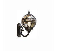 Aplique de Pared Exterior Estilo Europeo con Forma de Globo, Fabricado en Aluminio Fundido a Presión, con Led Y Kit de Montaje en Pared. Resistente Alua Ip23. Lámpara de Pared Empotrada./Negro/18*34 c
