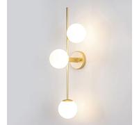 Aplique de Pared Exterior Europeo Negro con Pantalla de Cristal Esférica, Elegante Lámpara de Aluminio para Puerta Principal, Porche Y Patio - Tamaño Pequeño (Negro Mediano)/Bronce/Medio