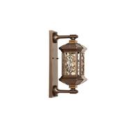 Aplique de Pared Exterior, Farol Clásico de 40 cm (16"), Luminaria de Pared de Aluminio Fundido a Presión Resistente Alua, Aplique de Pared Retro de Bronce con Vidrio Ondulado para Porche, Patio, Jard