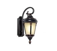 Aplique de Pared Exterior, Farol de Pared Europeo de Aluminio Fundido para Exteriores, Aplique de Pared Cableado Resistente a la Intemperie en Color Bronce Negro con Pantalla de Vidrio, Casquillo E27